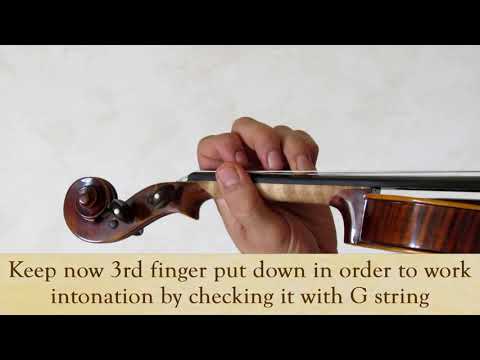 Volume 1 lesson 033 / 133 - Study of 3rd finger on D string - Learning Violin with the french method