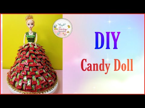 DIY Chocolate Candy Doll/How to make candy dress making for Barbie Doll/ Rukhwat ideas