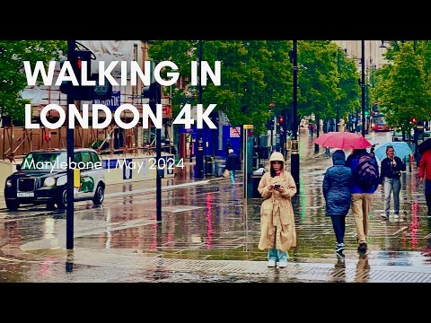 Walking in London | started to rain ☔️ | Marylebone 4K