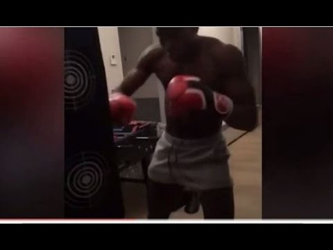 Juventus star Paul Pogba works on endurance and stamina as he pummels punch bag