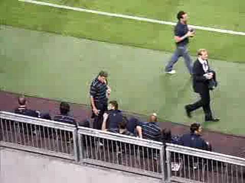 Inter Milan warm up - press area at the Amsterdam Arena