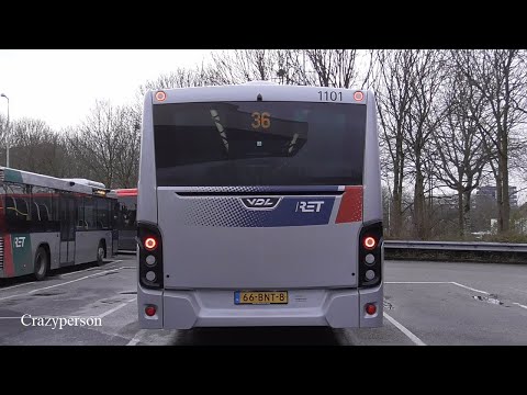 Lopen langs eerste Nieuwe RET dieselbus op Kralingse Zoom