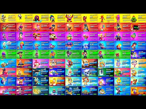 All Brawlers & All Skins Unlock Animation With New Background