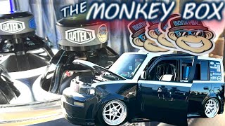 The Monkey Box Scion xB - 3 18 Subs in a 4th Order Wall Banging on 18,000 Watts