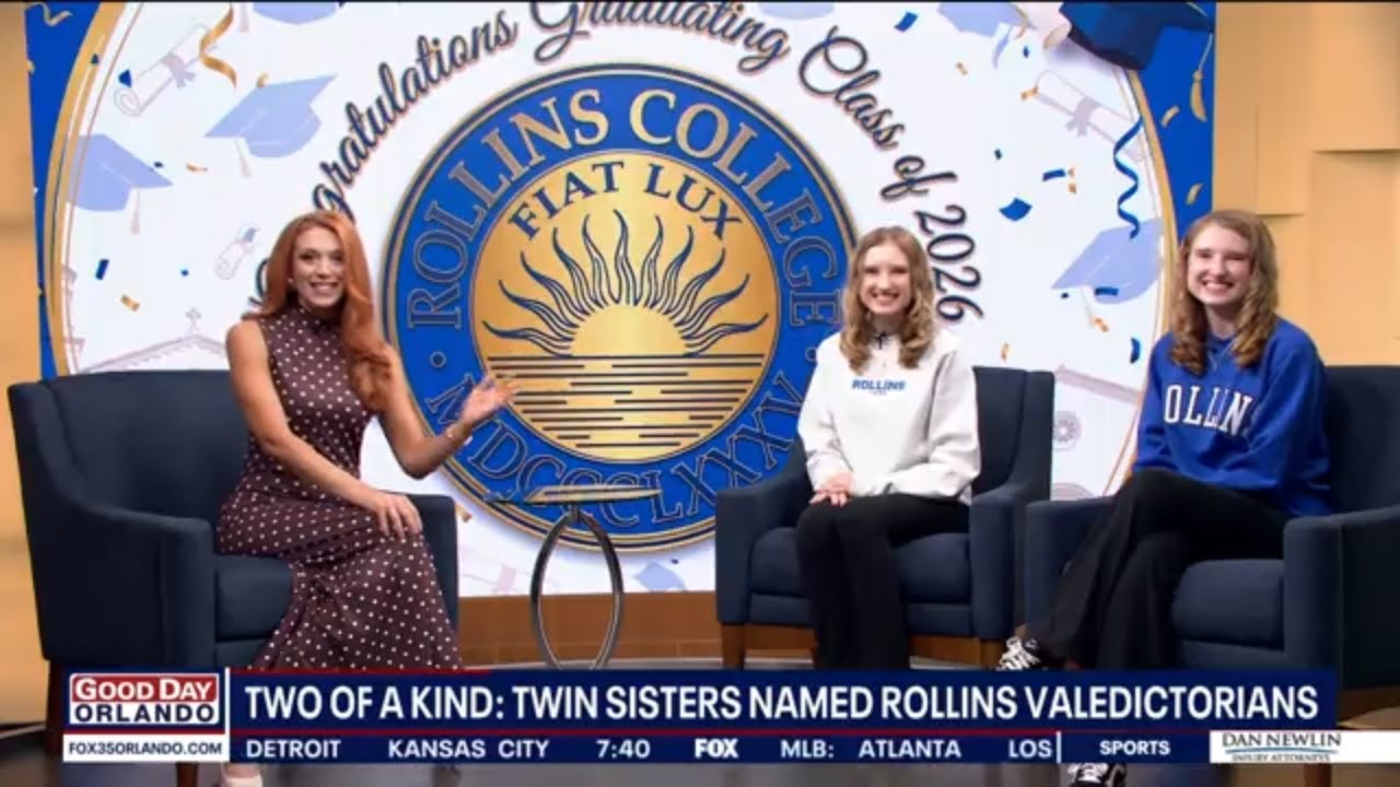 Emma and Kate Salerno in studio with anchorwoman Stephanie Rivas