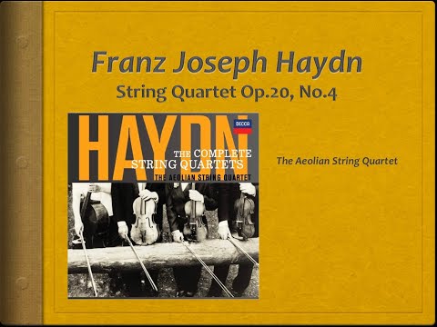 Haydn, String Quartet Op 20, no 4 - Video Score . Aeolian Quartet