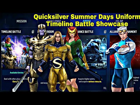 Quicksilver Summer Days Uniform Timeline Battle Showcase - Marvel Future Fight