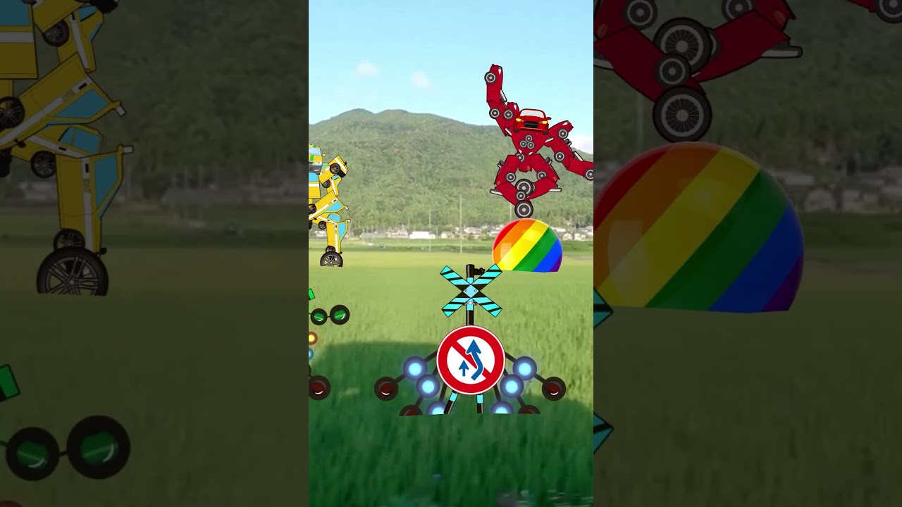 車窓から見える変なりカンカン　踏切アニメ　Railroad Crossing fumikri Japan railroad crossing　anime