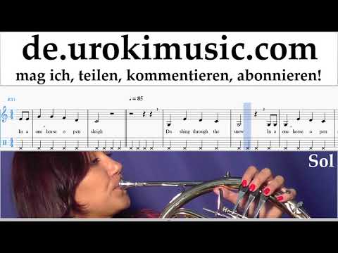 Waldhornunterricht Jingle Bells Noten Lernen um-b995