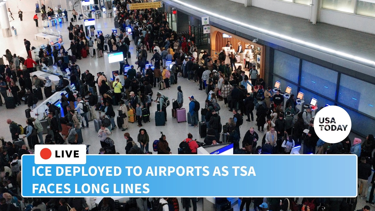 Live: ICE begins to deploy to airports as TSA faces long wait times