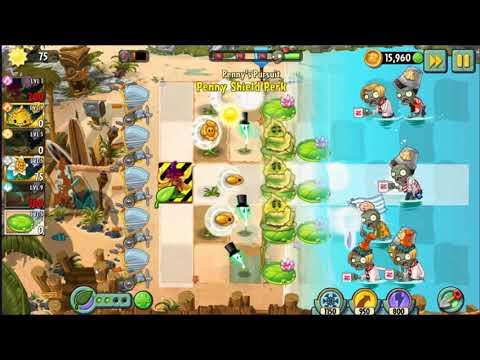 Plants vs zombies 2 free || Penny's Pursuit crash course level 1 difficulty 2