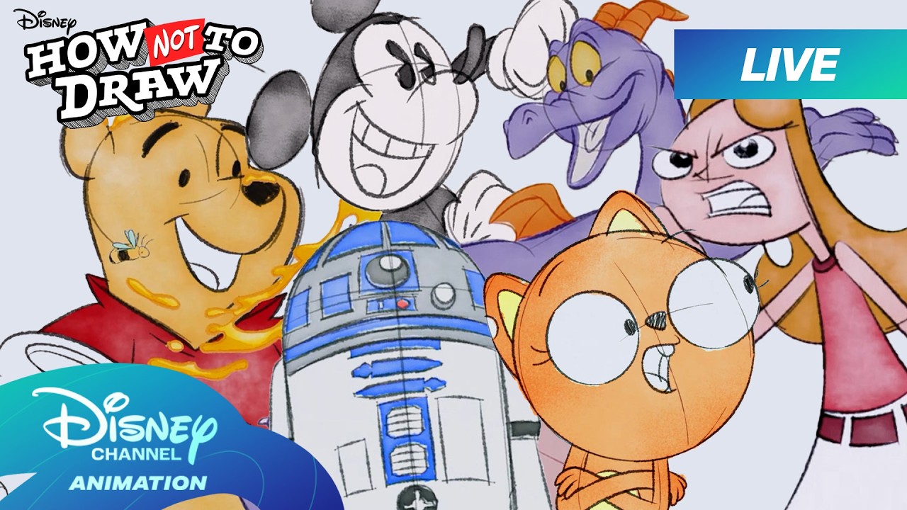 🔴 LIVE! How Not To Draw✏️ | Mickey Mouse, Phineas and Ferb & More! | @disneychannelanimation   ​