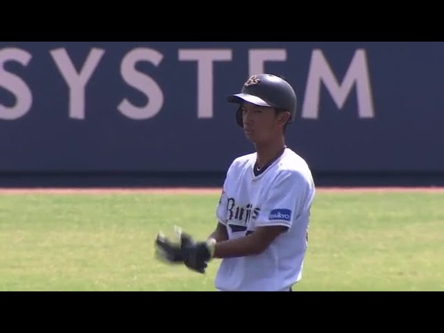 【ファーム】 バファローズ・岡崎が鋭いスイングでタイムリー2ベースヒット!! 2017/8/27 Bs-T(ファーム)