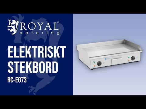 video - Andrahandssortering Elektriskt stekbord - Dubbelt - 73 cm - Royal Catering - Slät - 2 x 2200 W
