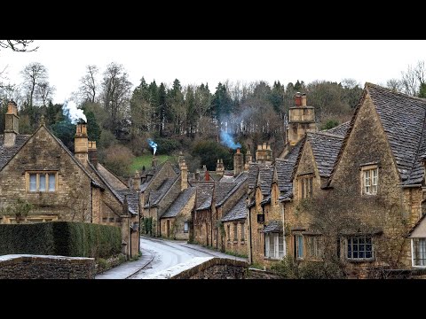 Beautiful Winter Scenery in the UK's Prettiest Village | Relaxing Countryside Video