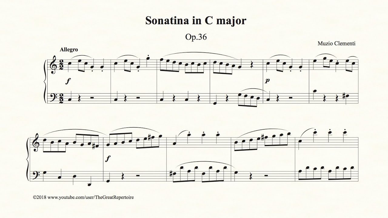 Clementi, Sonatina in C major, Op. 36, No. 1, Allegro