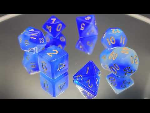 D20 Australia - Blue Stirling, Crystal Dice Set