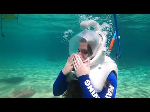 Marriage proposal doing Sea Trek in Lanzarote