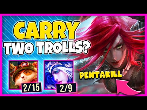 ATTEMPTING TO CARRY 2 TROLLS! LEGIT 1v5 PENTA - League of Legends | Katlife