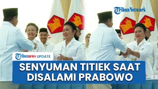 Momen Titiek Soeharto Senyum Semringah Disalami Prabowo sebelum Taklimat ke Kader Gerindra