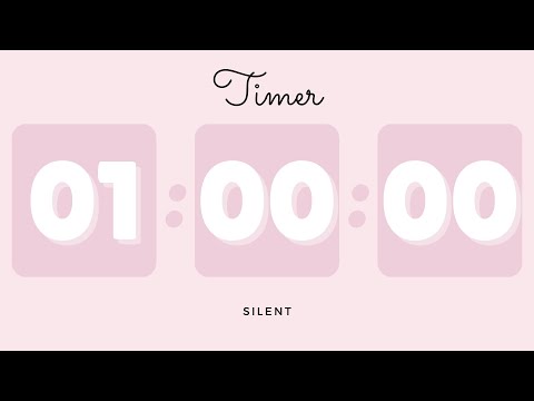 🌸 1 Hour Silent Timer with Cute Ending Alarm | Pastel Pink Timer