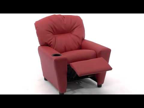 Flash Furniture Contemporary Purple Microfiber Kids Recliner with Cup Holder