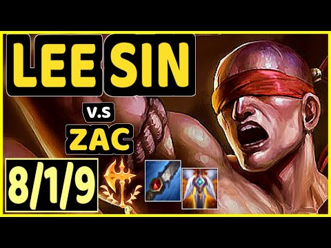 CINKROF (LEE SIN) vs ZAC - 8/1/9 KDA JUNGLE GAMEPLAY - EUW Ranked MASTER