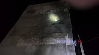 Вечерняя атака на Николаев: «шахед» пробил железобетонную стену девятиэтажки (фото, видео)