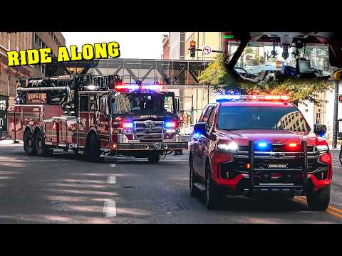 *RIDE ALONG* [GAS LINE CUT] - Wichita Fire Department: Truck, Engine & Battalion Response!