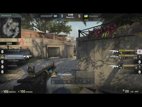GODSENT Pronax 1v3 Clutch vs Gambit Overpass [ ESEA SEASON 24 ]