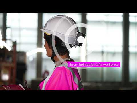 Connected helmet protects construction 
