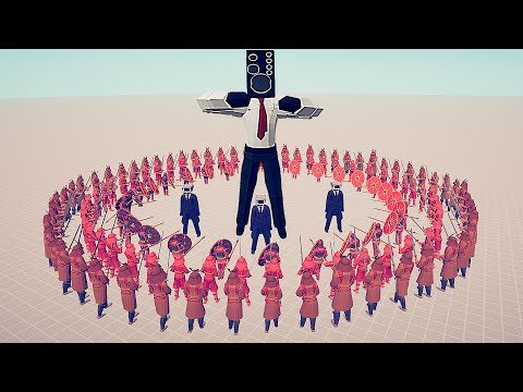 SPEAKERMAN TITAN + CAMERAMAN TEAM vs SAMURAI TEAM - Totally Accurate Battle Simulator