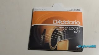 Video thumbnail for D'Addario EJ10 Bronze Extra Light Strings Unboxing and Review by skyforce95