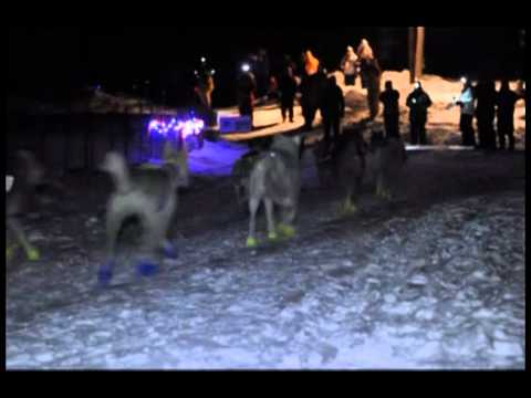 Local musher at Trail Center check point Monday night