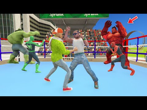 😱 Franklin Team Red Hulk VS Team Green Hulk Boxing Match 🤯🔥 | INDIAN BIKE DRIVING 3D