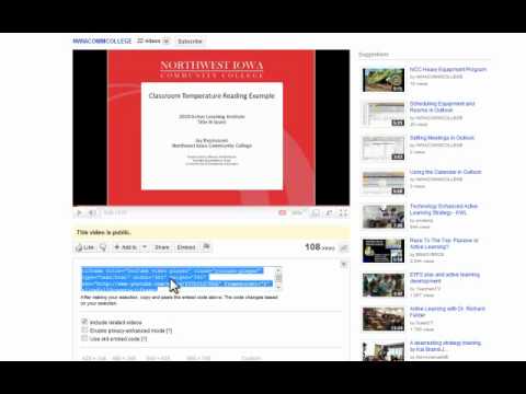 Embedding Videos in eCollege