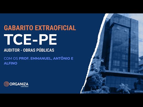Gabarito Extraoficial TCE-PE - Auditor de Controle Externo - Obras Públicas