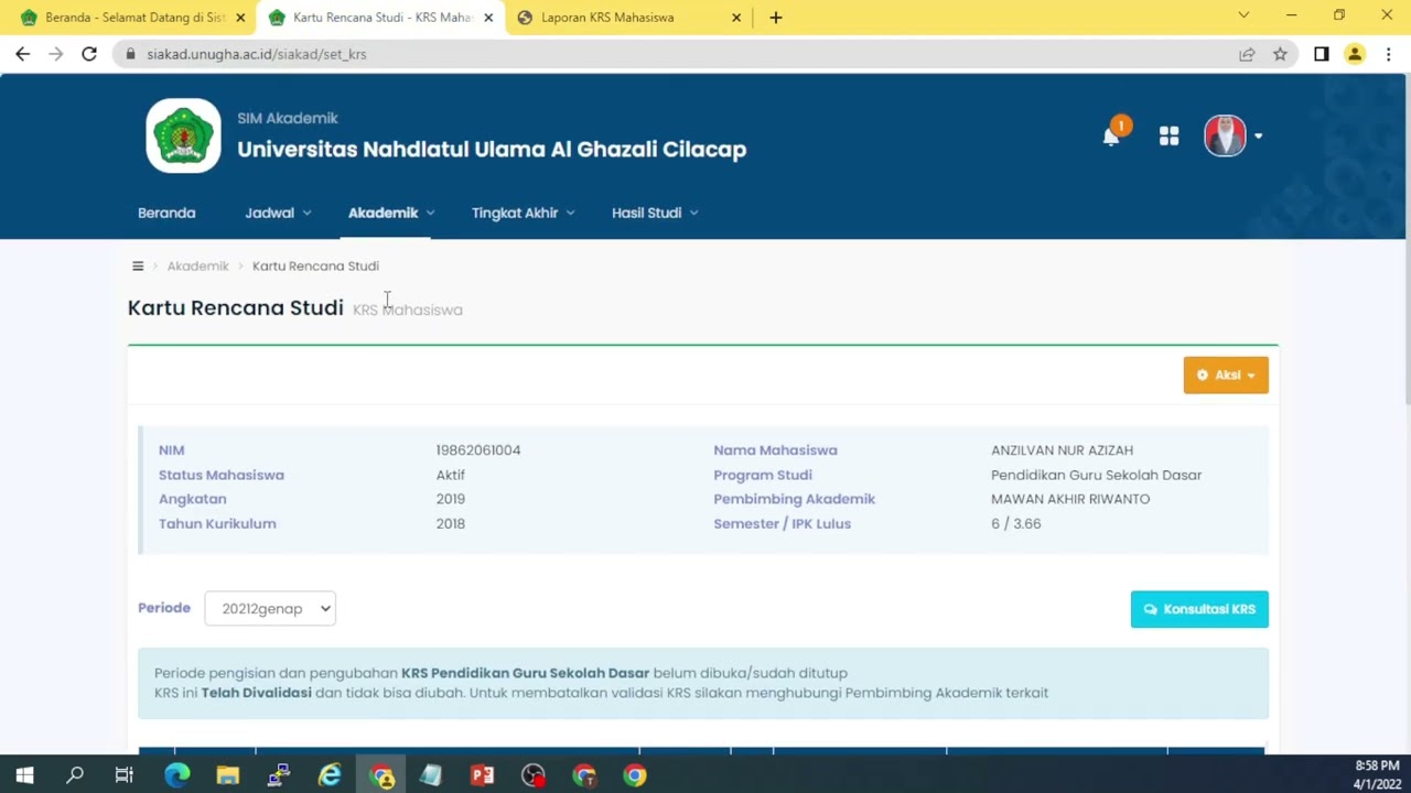 Panduan Cetak KRS dan Cetak Transkrip NIlai Sementara