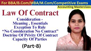 Consideration Meaning Essentials | No Consideration No Contract | Doctrine Of Privity | Capacity