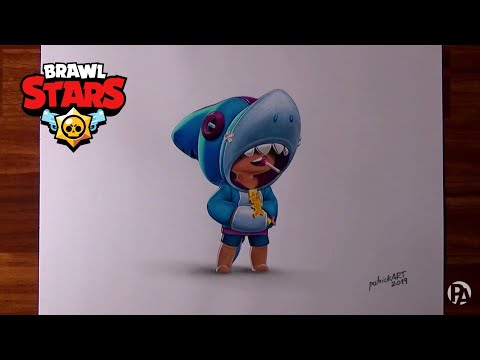 Dibujando a Leon Shark de Brawl Stars | patrickART