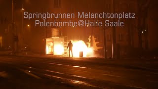 preview picture of video 'Silvester 2014/2015 in Halle - Springbrunnen Melanchtonplatz - Polenbombe'