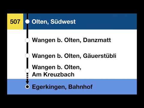 BOGG Ansagen - 507 Niedergösgen–Lostorf–Trimbach–Olten–Wangen b. Olten–Härkingen–Egerkingen