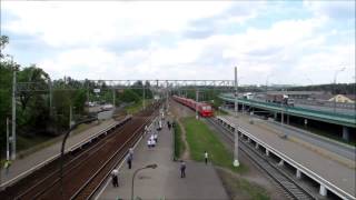 preview picture of video 'Aeroexpress EMU trains pass Rastorguevo station, Moscow Region, Russia.'