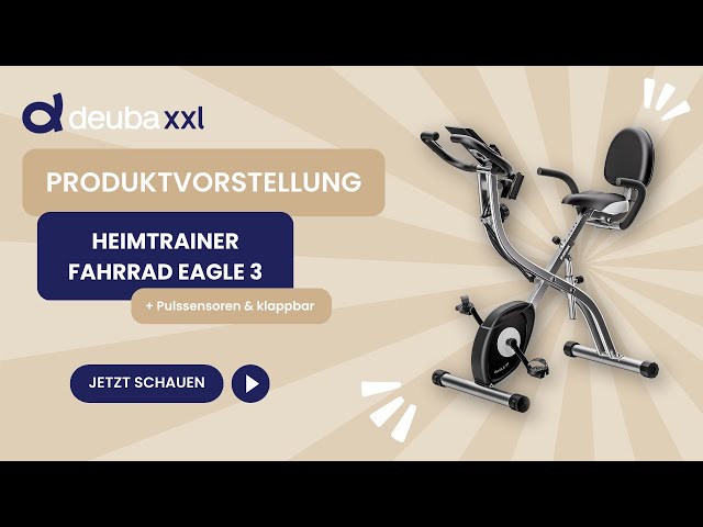 Video teaser for SPORTANA® Heimtrainer Fahrrad Eagle 3 klappbar Pulssensoren