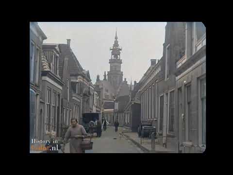 Stadsbeelden Bolsward 1920, ingekleurde film met geluid. Colorized footage sound added.