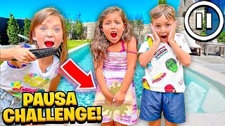 PAUSA CHALLENGE IN PISCINA CON MAMMAGIULIA E FIGLIACHIARA E FIGLIODIEGO NELLA NOSTRA NUOVA CASA!