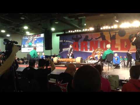 Krzysztof Radzikowski, 200kg log clean and press, Arnold Strongman Classic, 2014