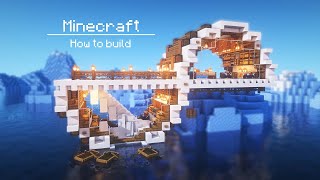 Minecraft : How to build Ice Glacier Survival House | Minecraft tutorial