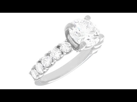 Round Solitaire Engagement Ring Graduated Side Stones Prong Set (01-01-347)