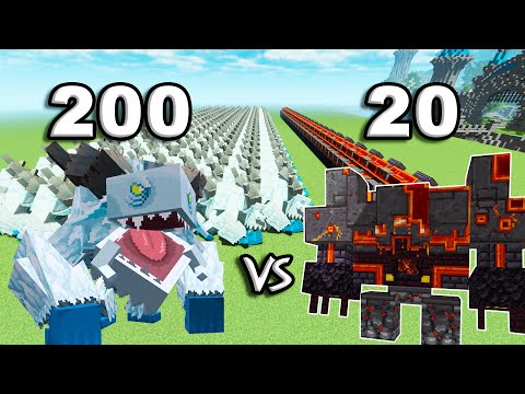 200 Frostmaw Vs 20 Netherite Monstrosity | Minecraft